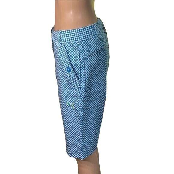 Puma Womens Bermuda Golf Shorts Turkish Tile Print Sporty Teal White Medium - Picture 5 of 16